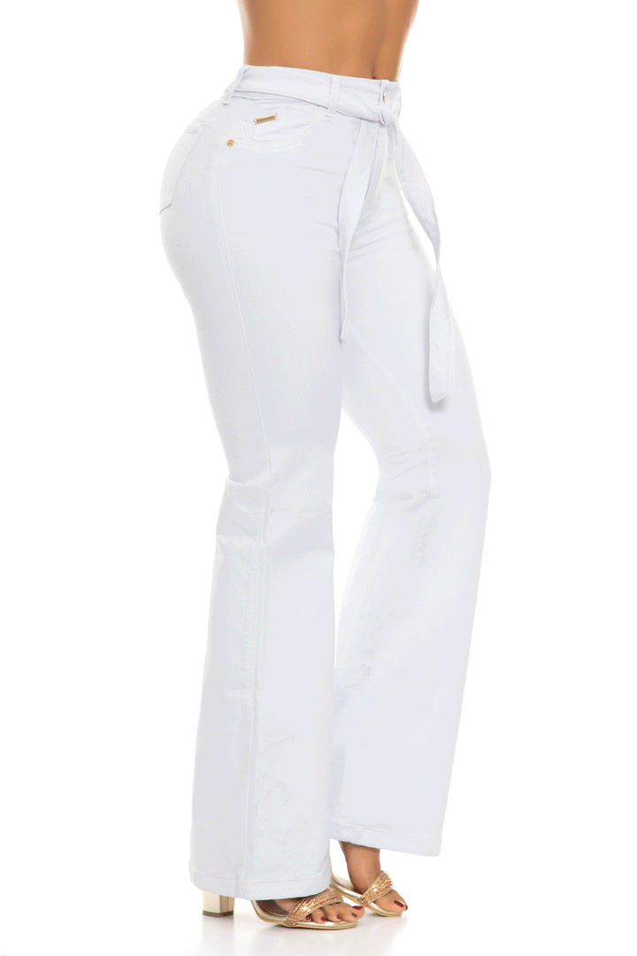 PANTALÓN BOTA RECTA BLANCO  6842