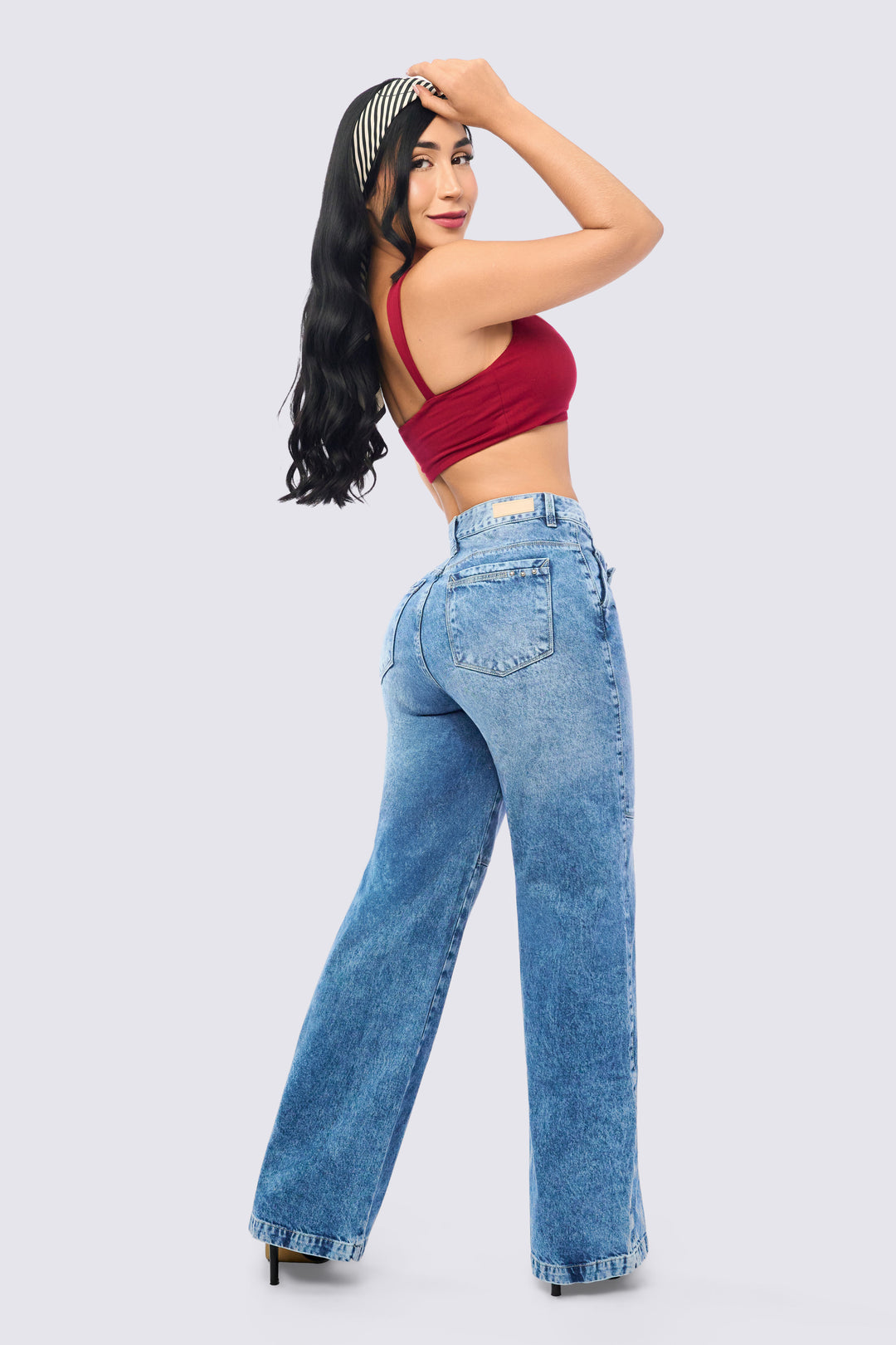 JEAN WIDE LEG AZUL TIRO MEDIO 7069