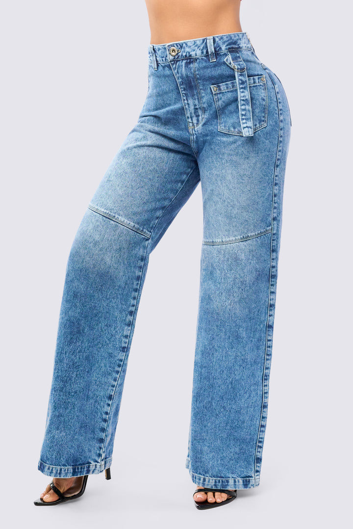 JEAN WIDE LEG AZUL TIRO MEDIO 7069