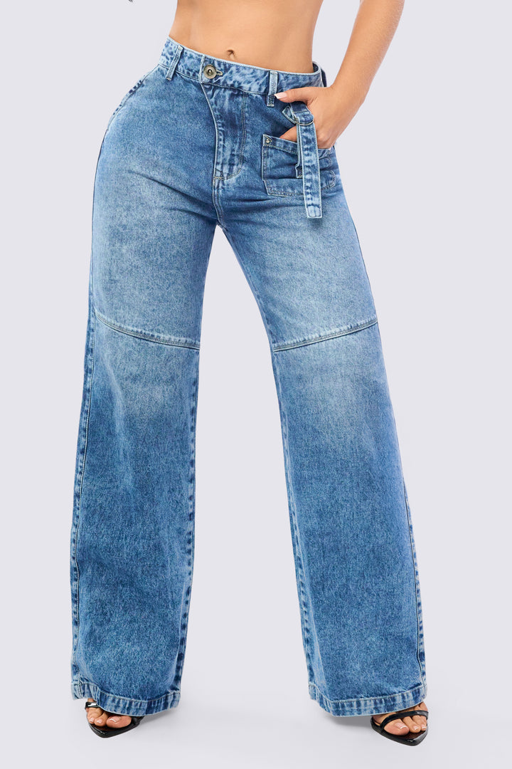 JEAN WIDE LEG AZUL TIRO MEDIO 7069