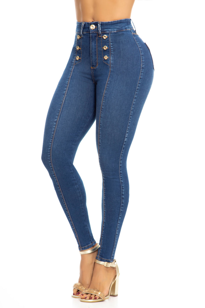 JEANS LEVANTA COLA AZUL 6662