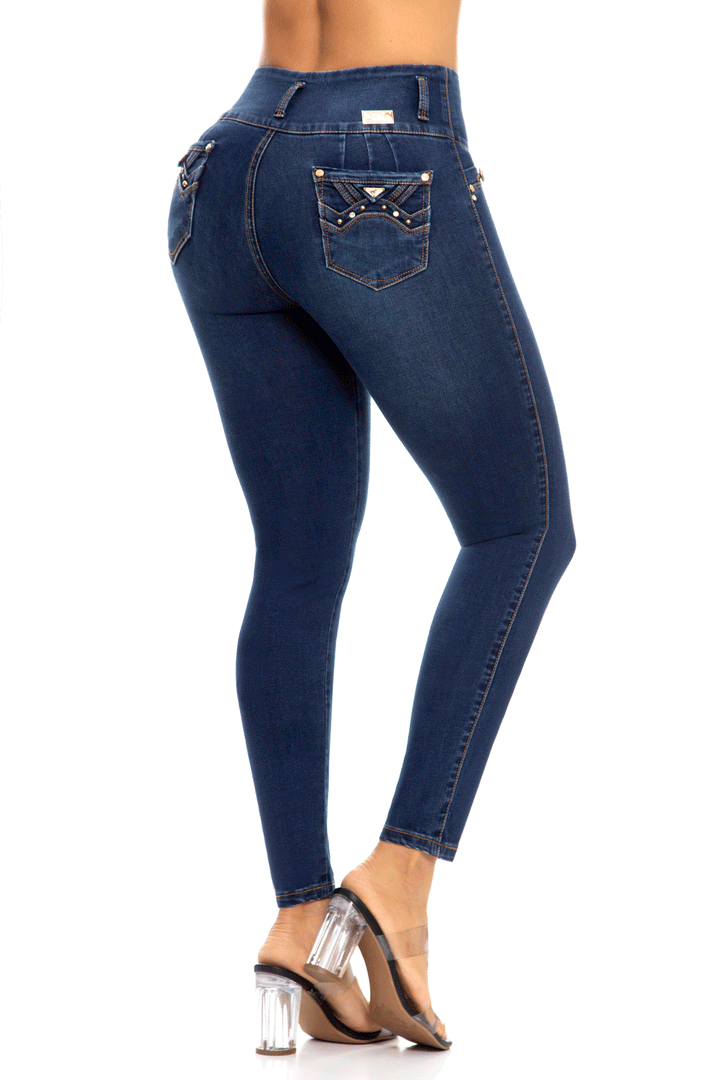 JEANS LEVANTA COLA AZUL 6838