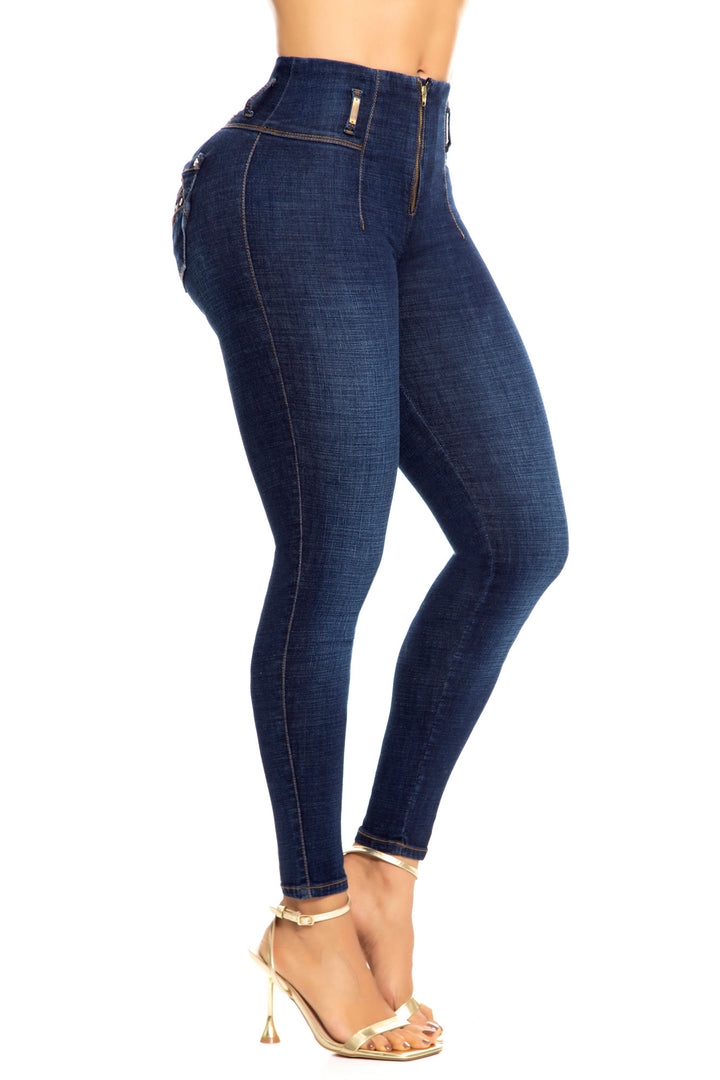 JEANS LEVANTA COLA AZUL 6841