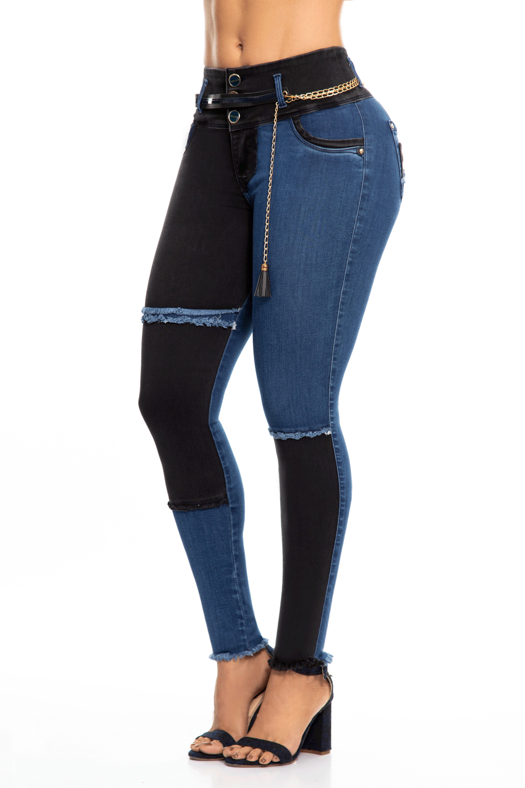 JEANS LEVANTA COLA COMBINADO  6945