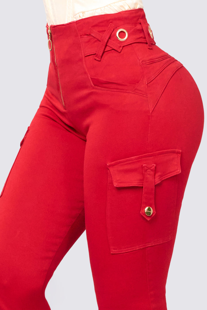 PANTALÓN ROJO  BOTA CAMPANA 7050
