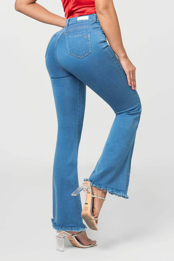PANTALON BOTA CAMPANA AZUL 6853
