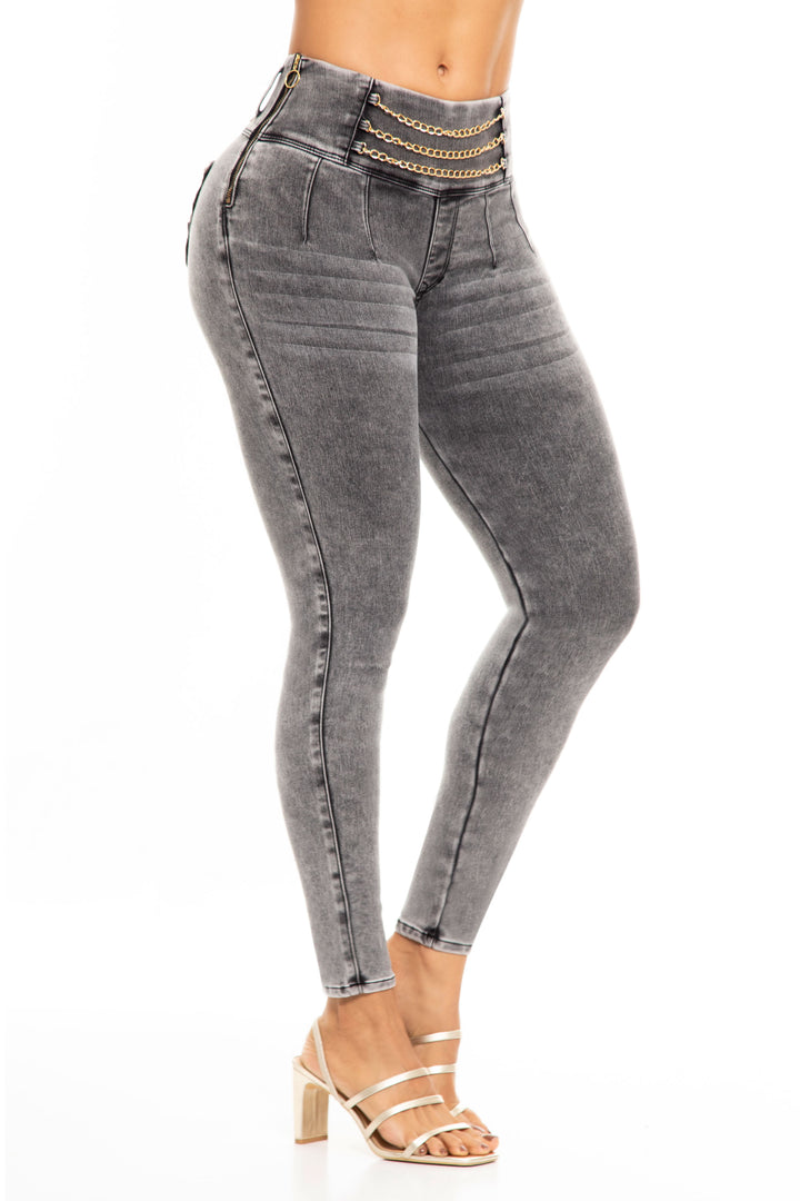 Jeans levanta cola gris 6935