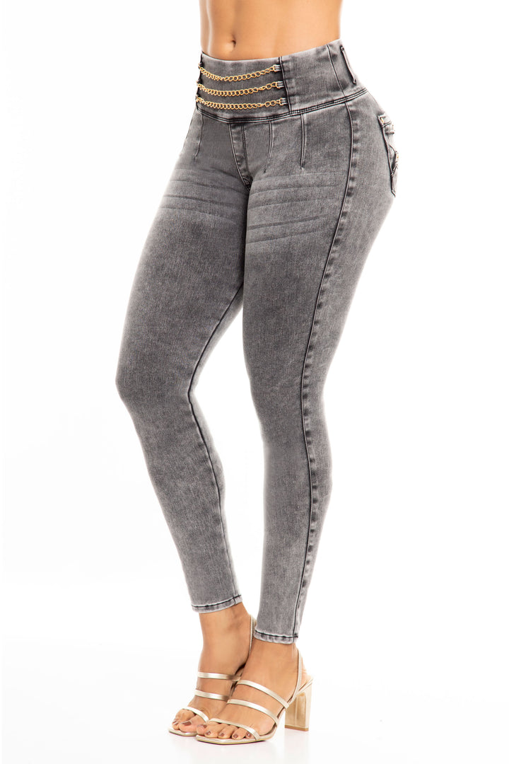 Jeans levanta cola gris 6935