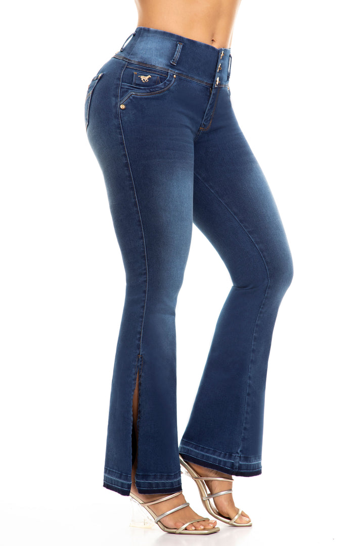 PANTALÓN BOTA CAMPANA AZUL SFMDAZ01024-50