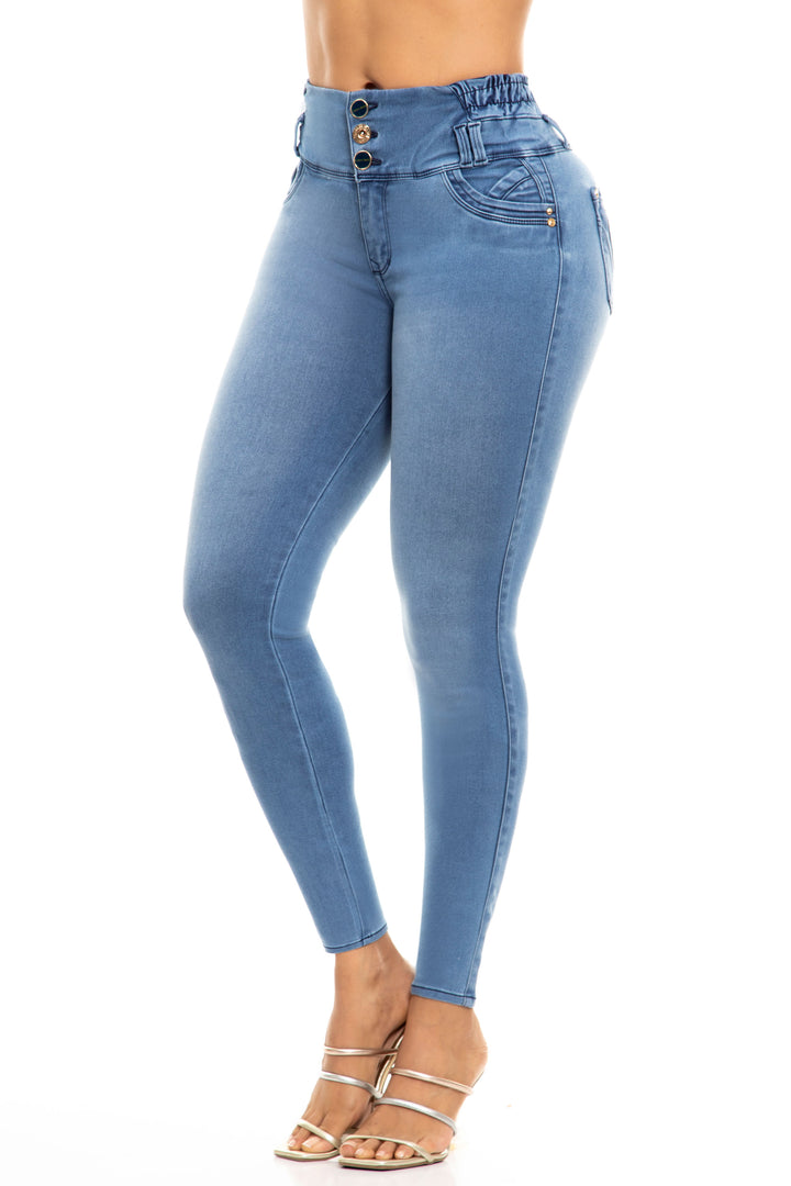 SKINNY JEANS LEVANTA COLA AZUL TMMDAZ01024-45