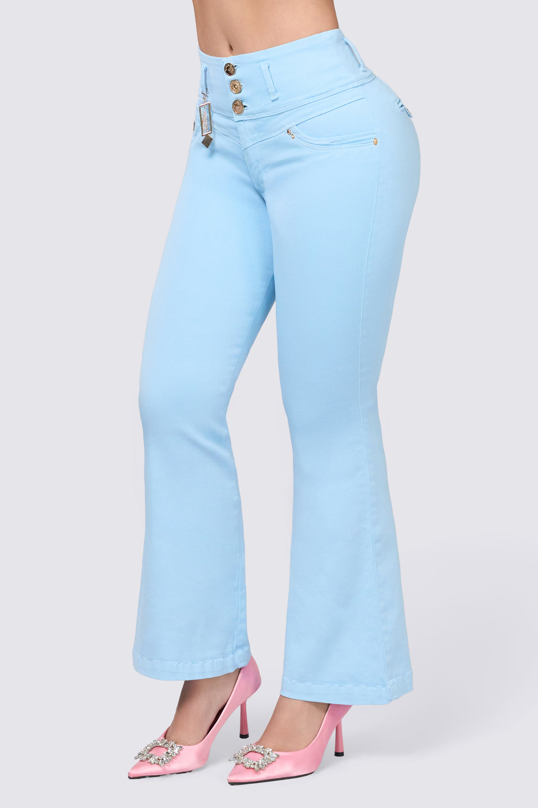 JEANS BOTA CAMPANA AZUL CELESTE 6833