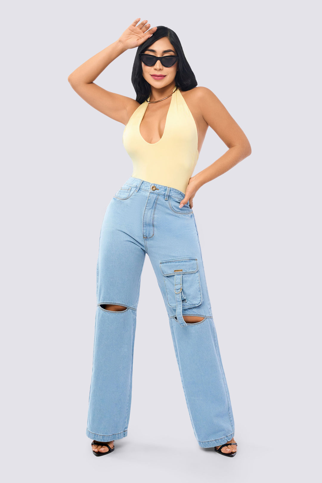JEAN WIDE LEG BOLSILLO FRONTAL 7028