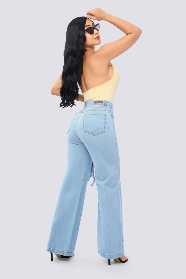 JEAN WIDE LEG BOLSILLO FRONTAL 7028