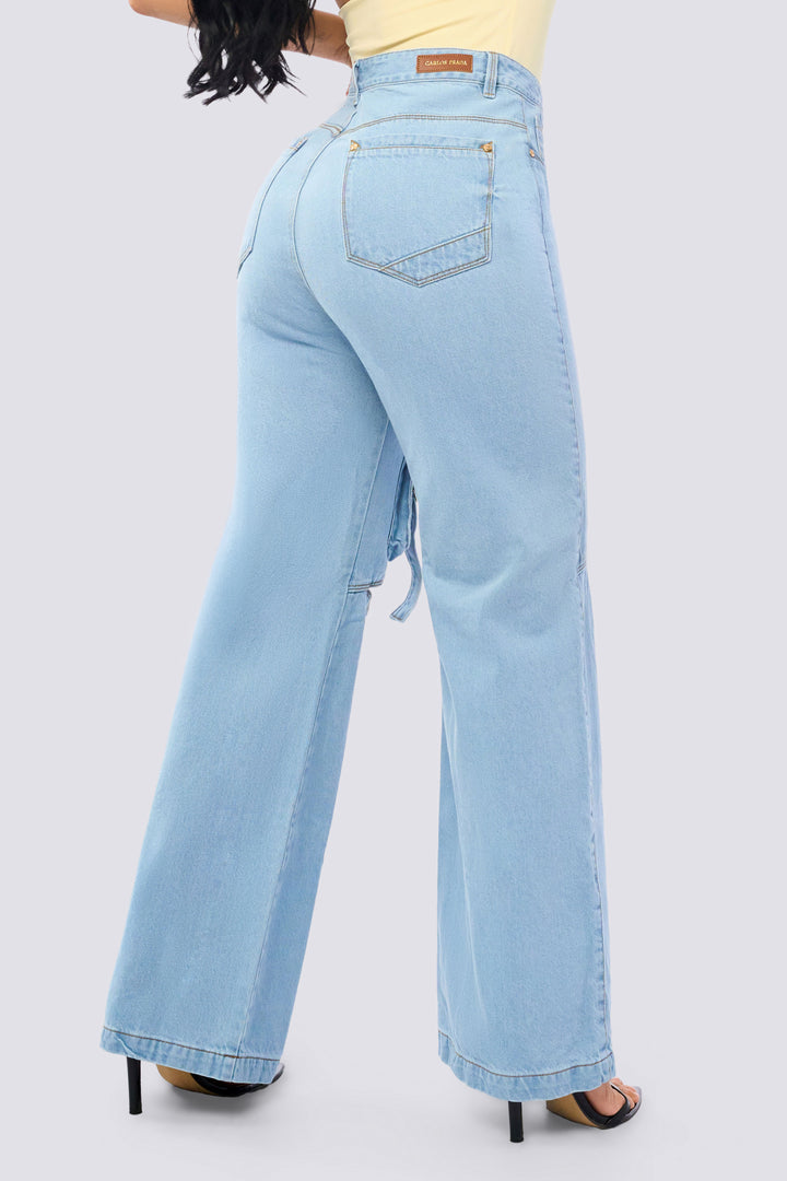 JEAN WIDE LEG BOLSILLO FRONTAL 7028