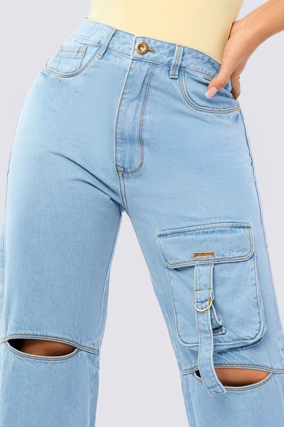 JEAN WIDE LEG BOLSILLO FRONTAL 7028