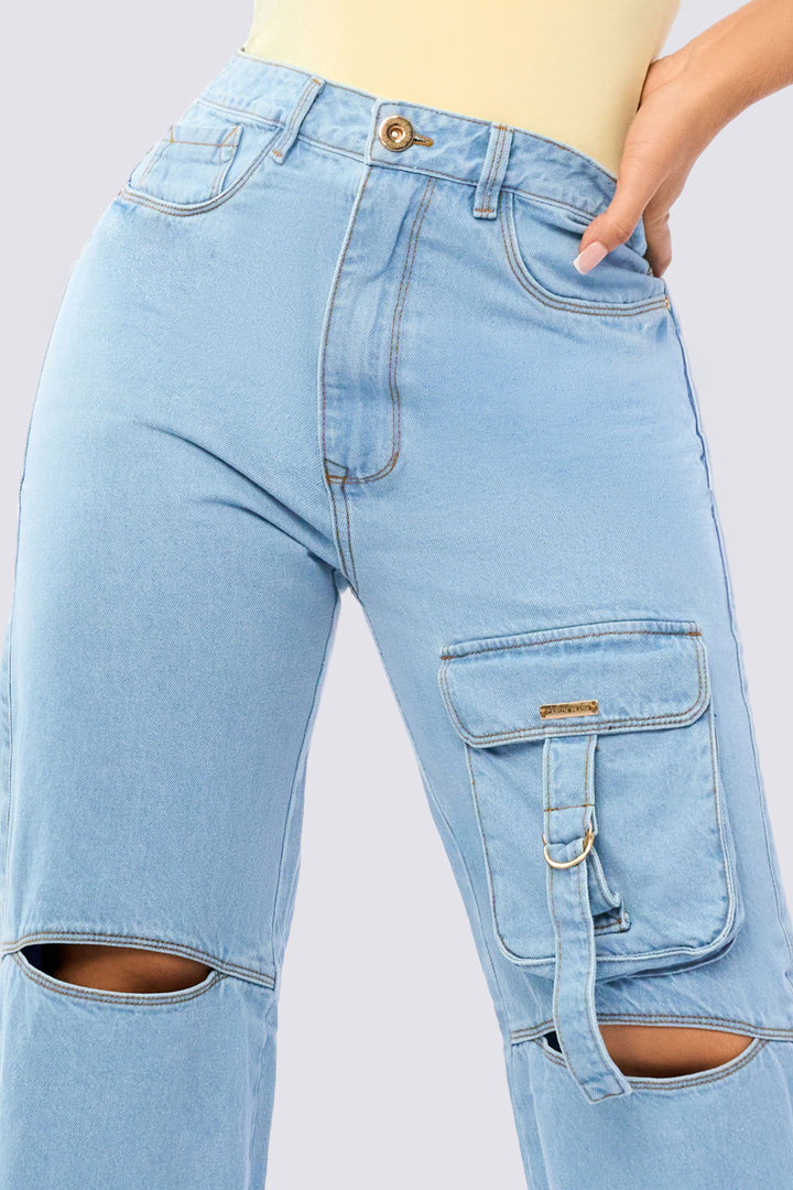 JEAN WIDE LEG BOLSILLO FRONTAL 7028