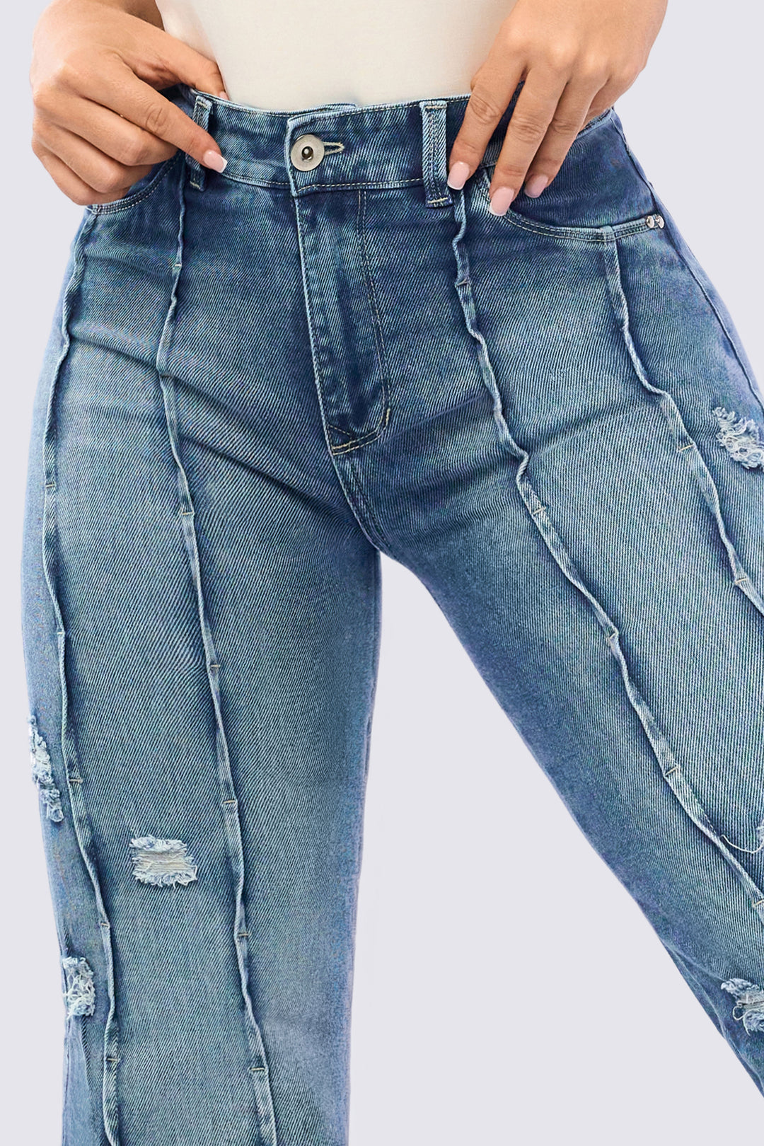 JEAN COSTURAS EXTERNAS EN RELIEVE 7102