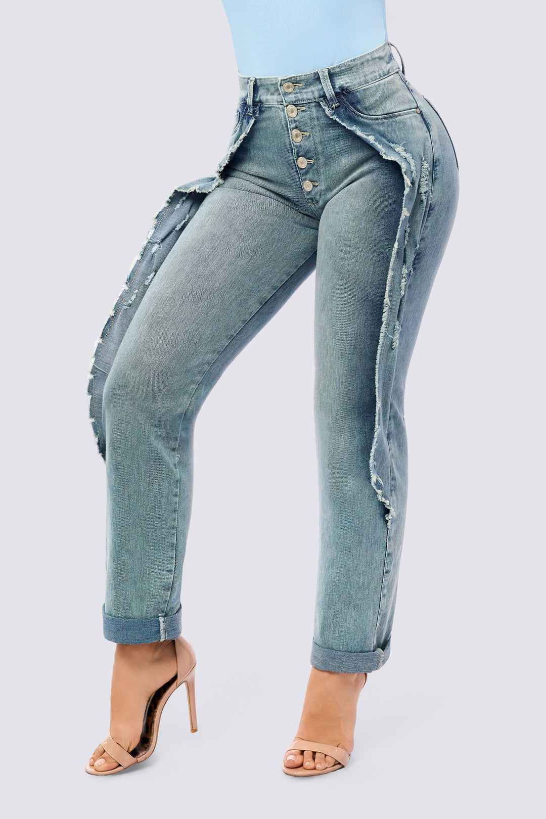 JEAN FLECOS LATERALES AZUL CLARO 7066-N