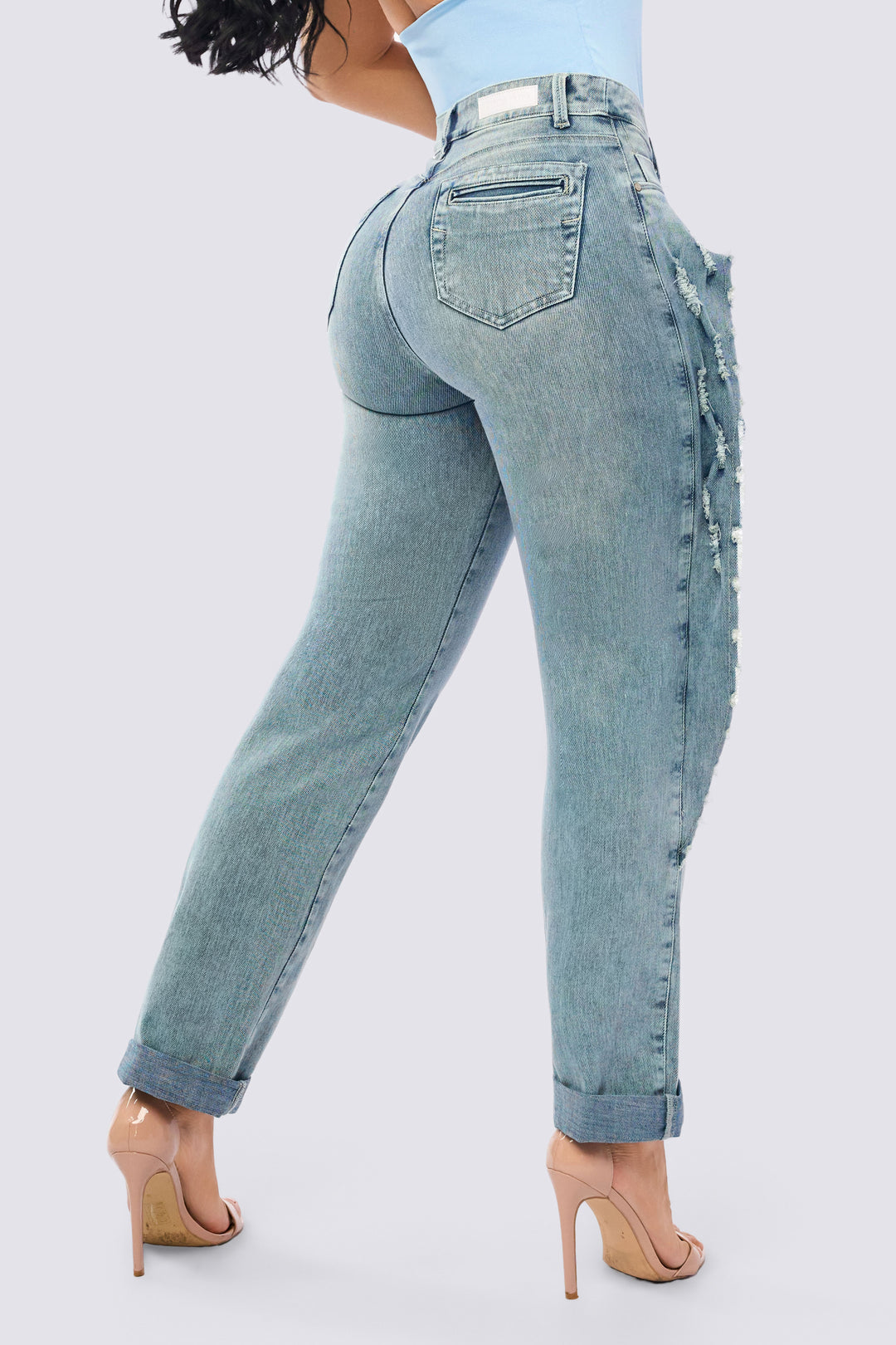 JEAN FLECOS LATERALES AZUL CLARO 7066-N