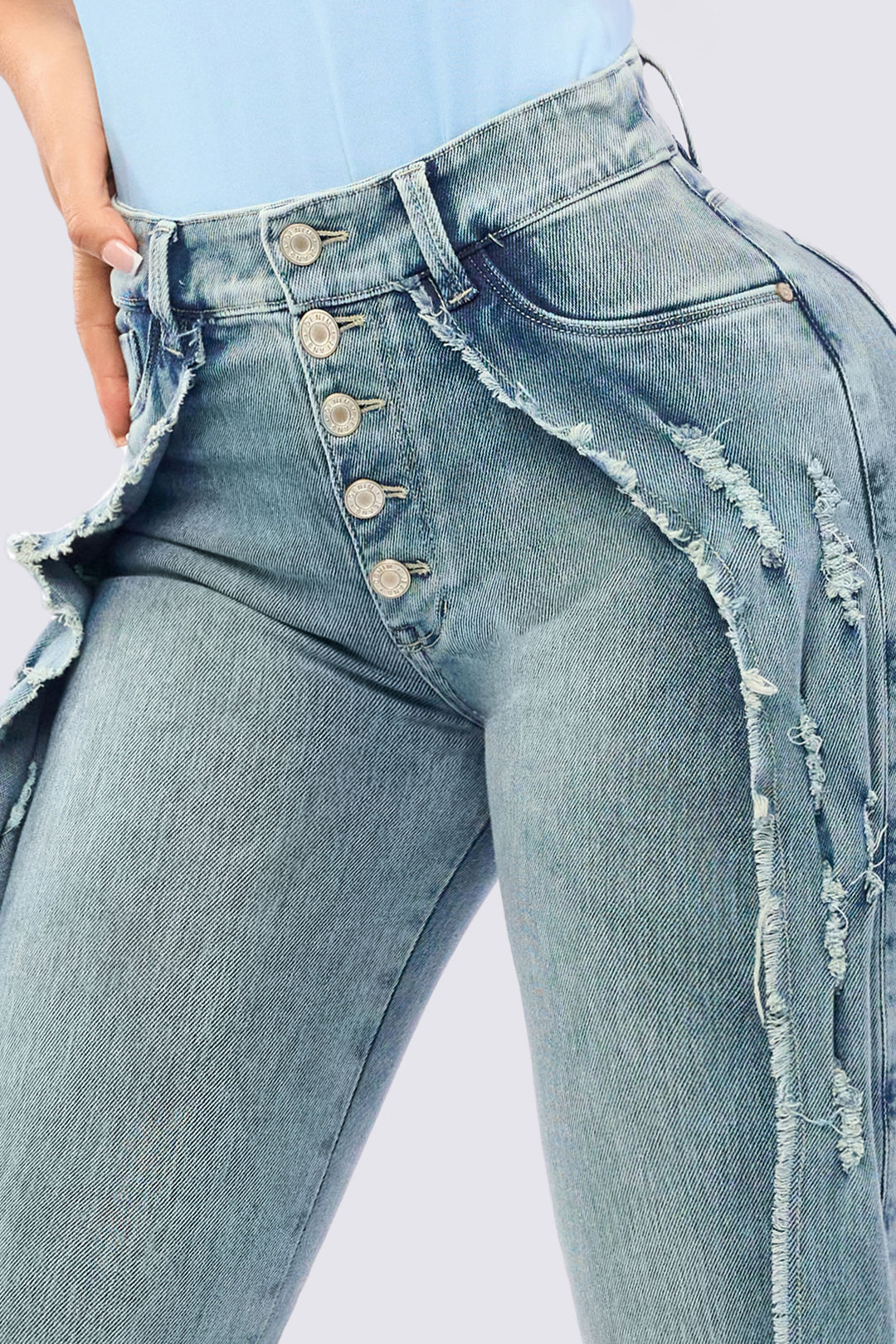 JEAN FLECOS LATERALES AZUL CLARO 7066-N