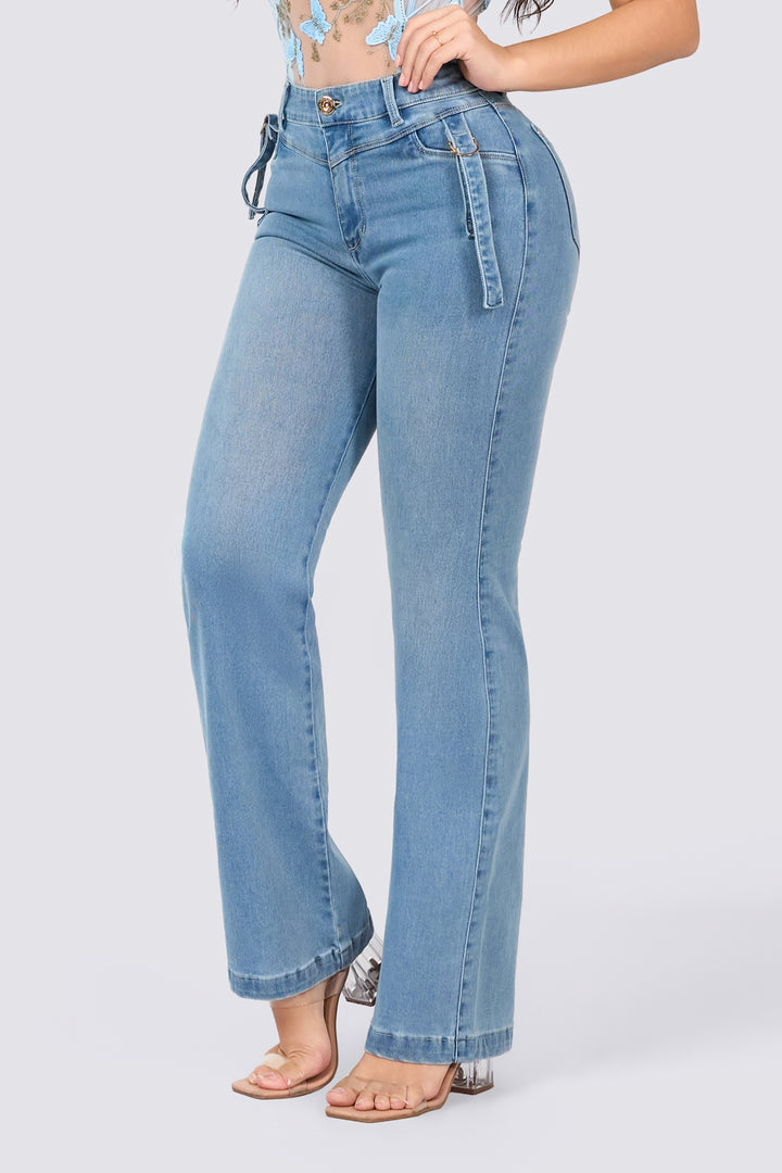 PANTALÓN BOTA RECTA AZUL CLARO 7072