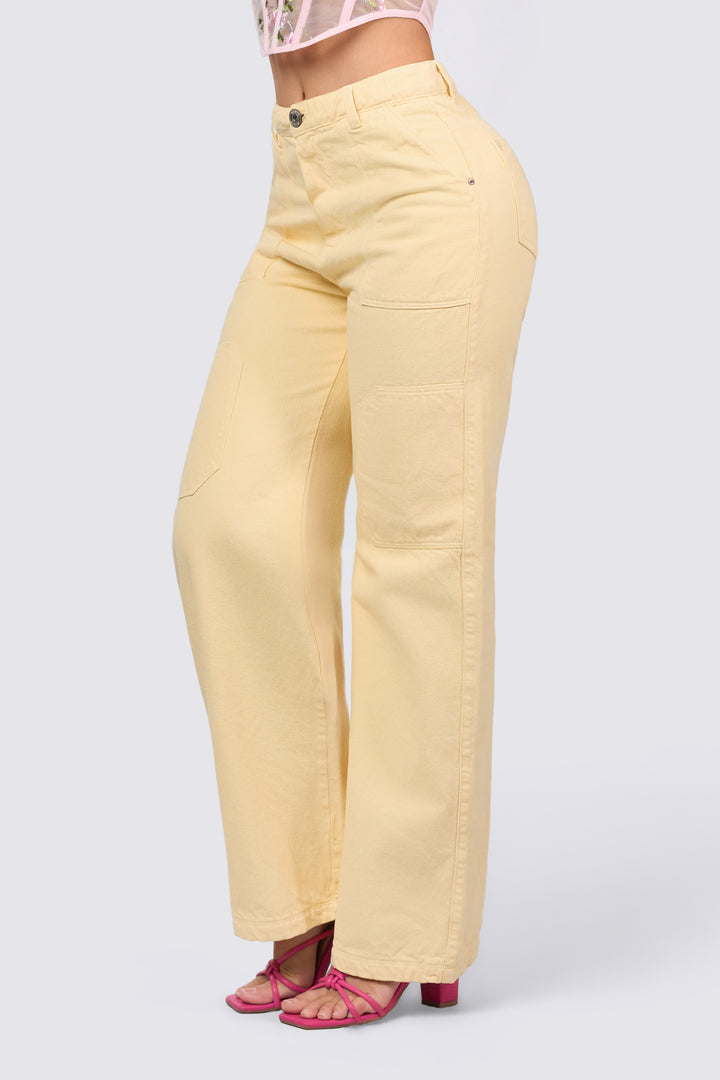 JEAN WIDE LEG AMARILLO MANTEQUILLA 7096