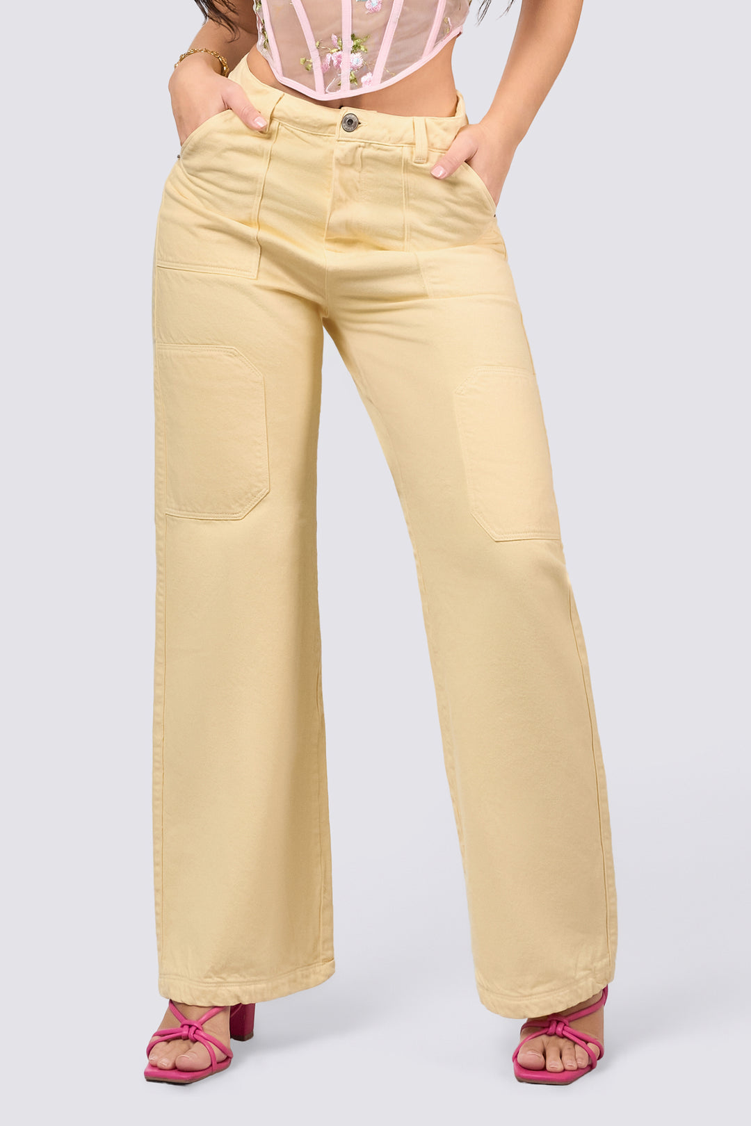 JEAN WIDE LEG AMARILLO MANTEQUILLA 7096