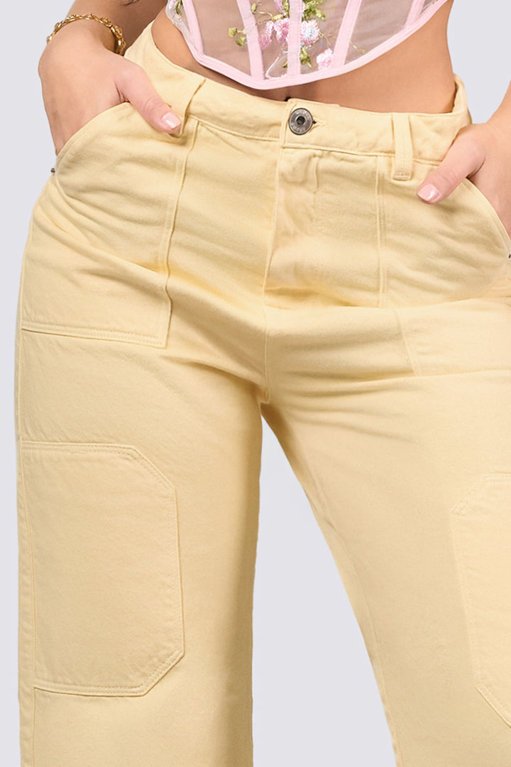 JEAN WIDE LEG AMARILLO MANTEQUILLA 7096