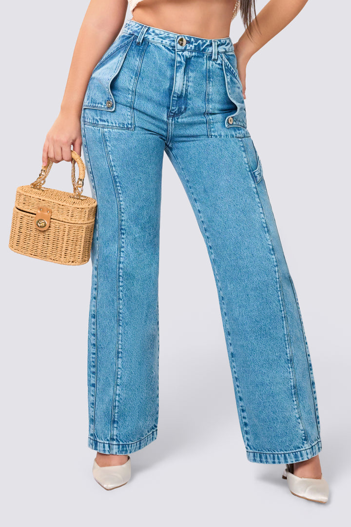 PANTALÓN BOTA RECTA AZUL 7023