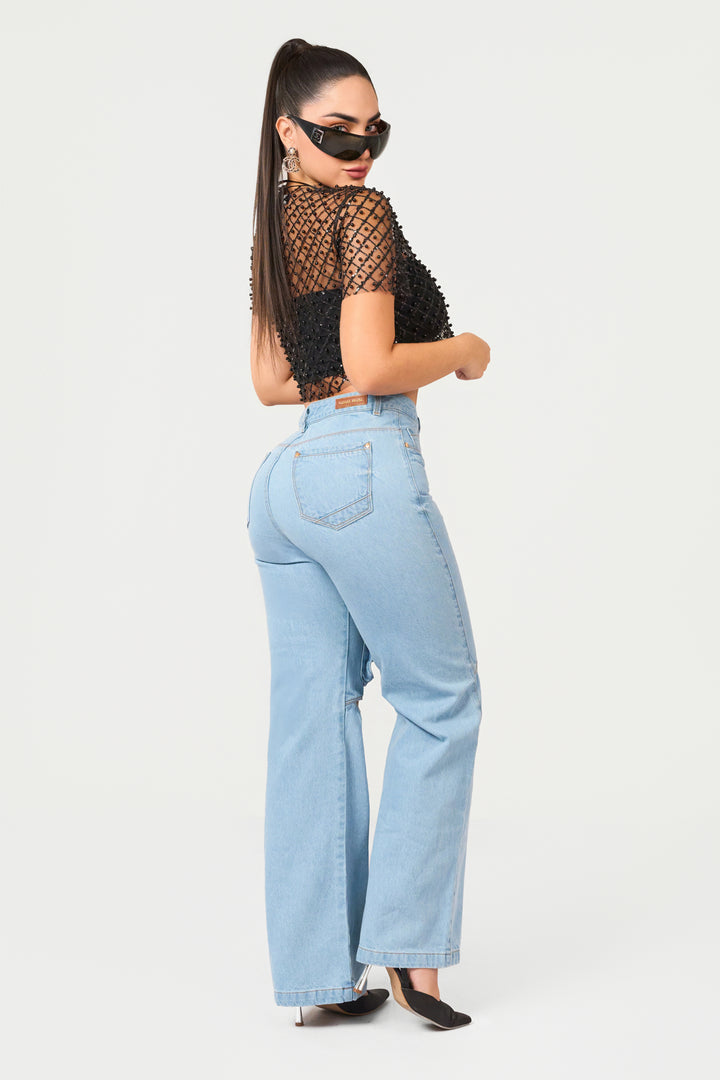 JEAN WIDE LEG AZUL CLARO 7028
