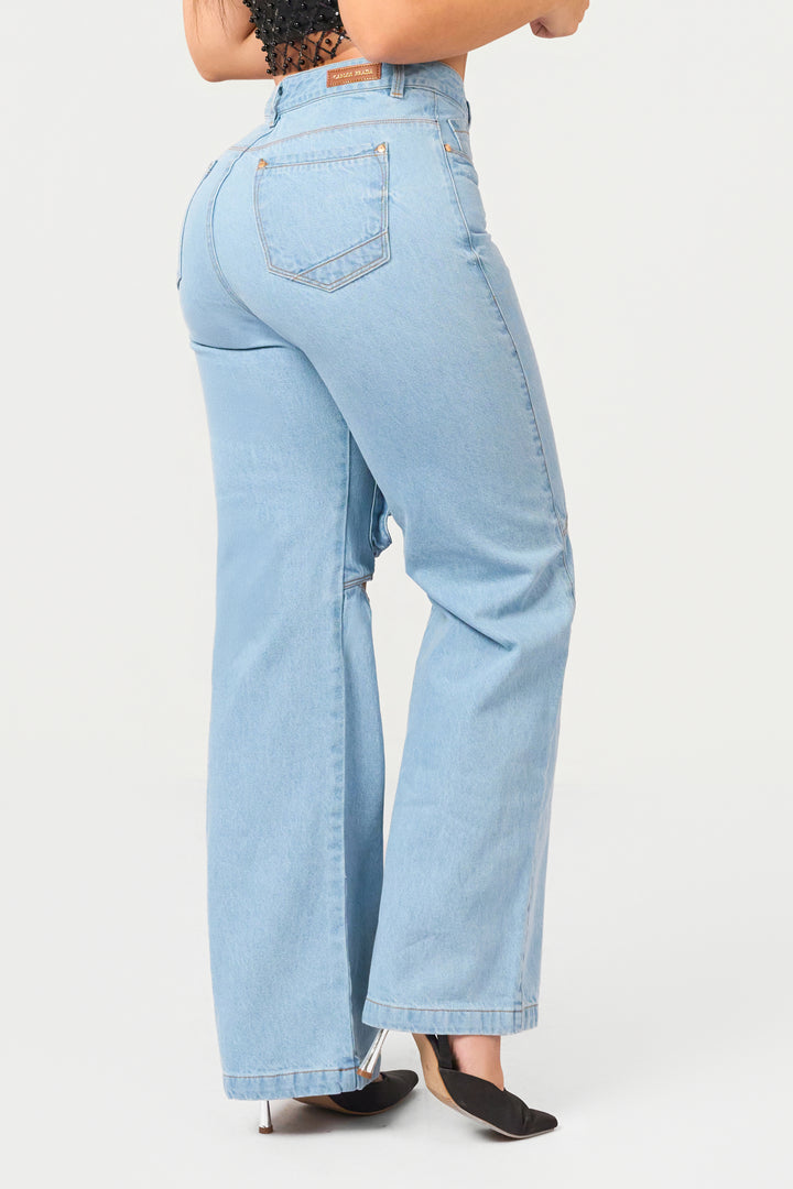 JEAN WIDE LEG AZUL CLARO 7028