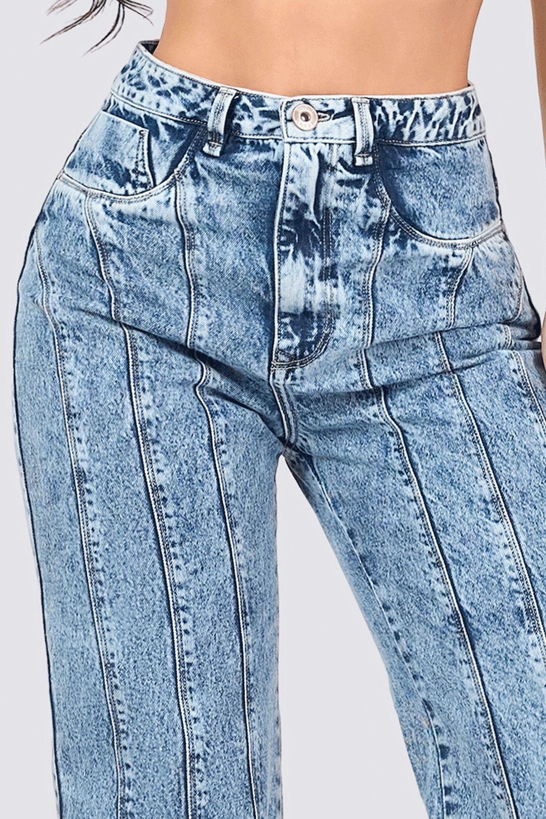 JEAN WIDE LEG ACID WASH 7083