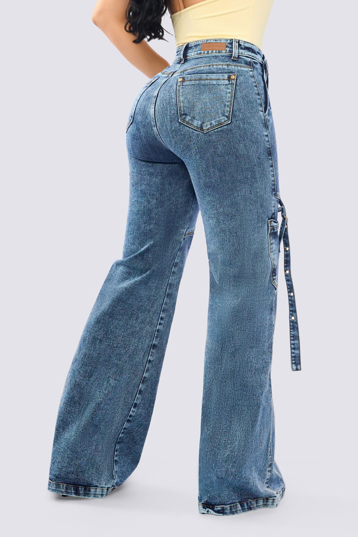 JEAN WIDE LEG TIRO ALTO Y BOTA AMPLIA 7084-N