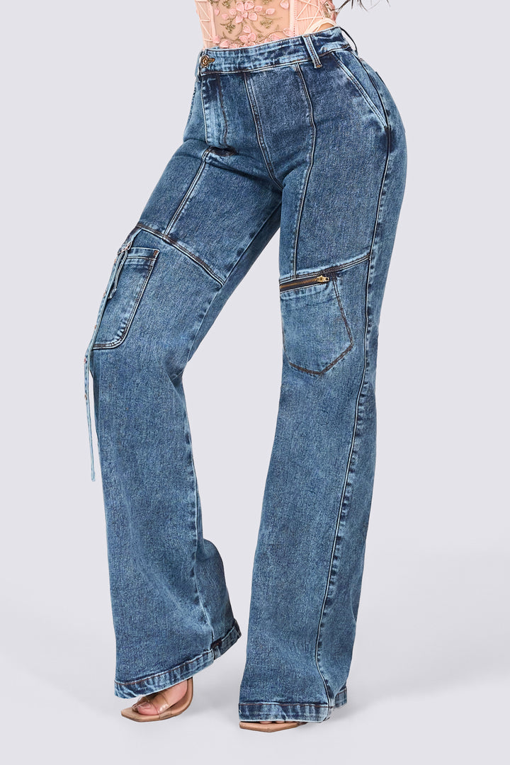 JEAN WIDE LEG BOLSILLOS FRONTALES 7084-N
