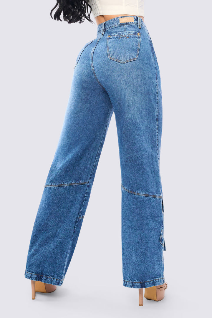PANTALÓN BOTA RECTA AZUL MEDIO 7024