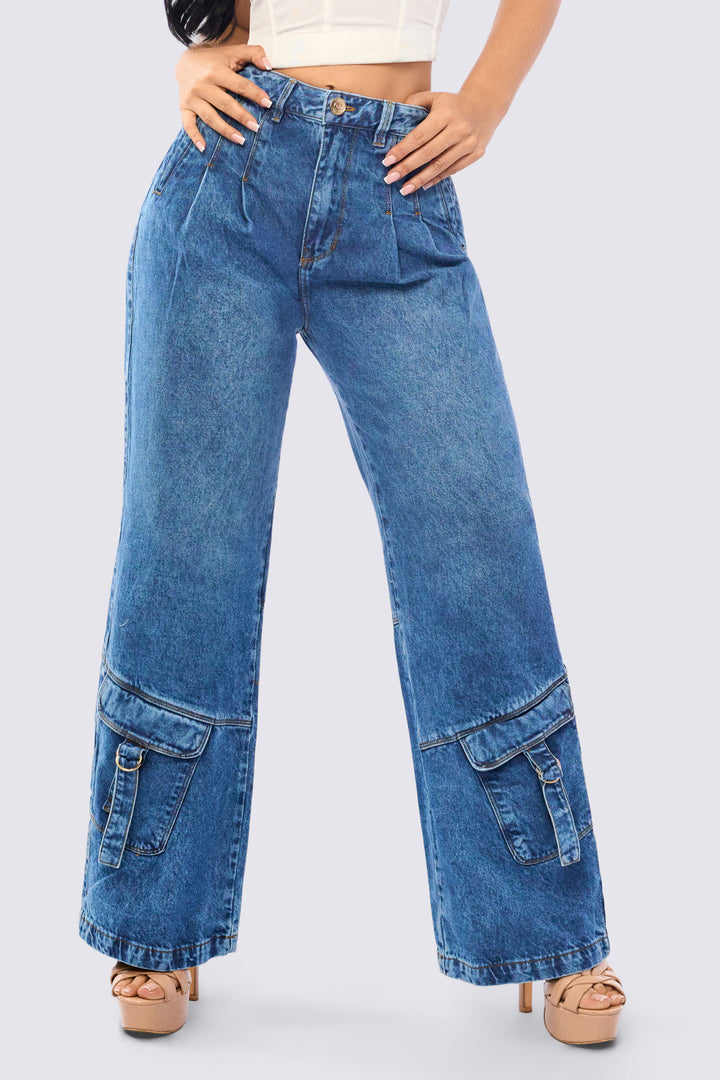 PANTALÓN BOTA RECTA AZUL MEDIO 7024
