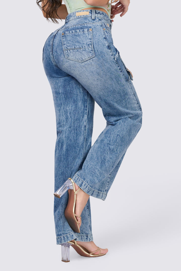 JEAN WIDE LEG AZUL 7067