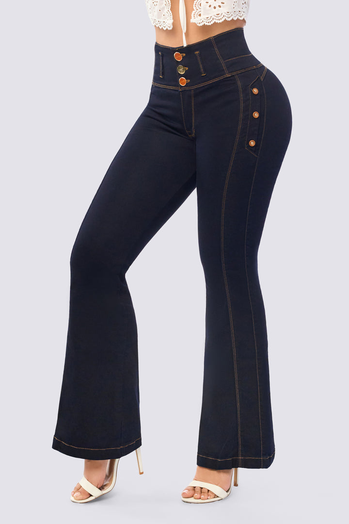 PANTALÓN BOTA CAMPANA AJUSTE EN CINTURA 7115