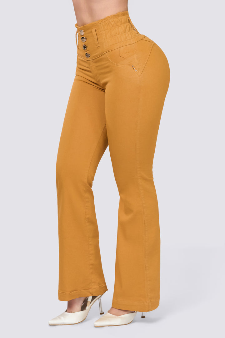PANTALÓN LEVANTA COLA MOSTAZA 7059