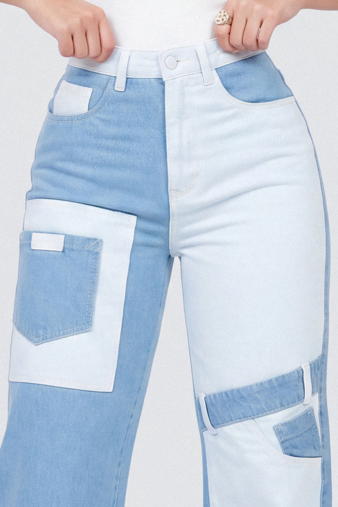 PANTALÓN BOTA RECTA COMBINADO 7068-N