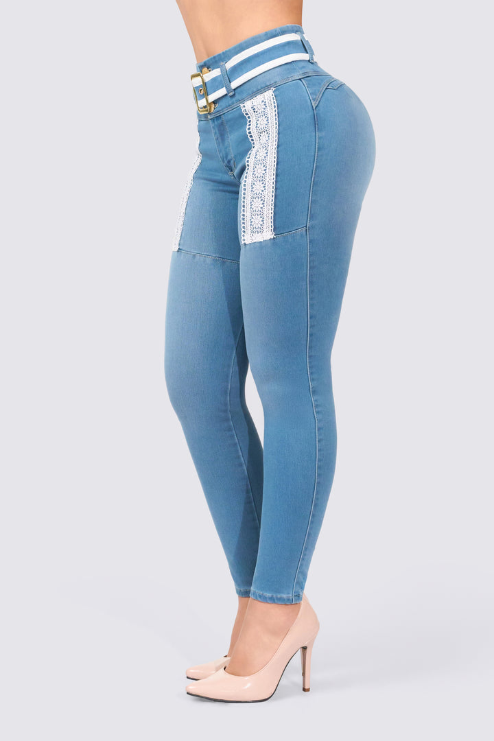 SKINNY JEANS CON ENCAJE 7045-N