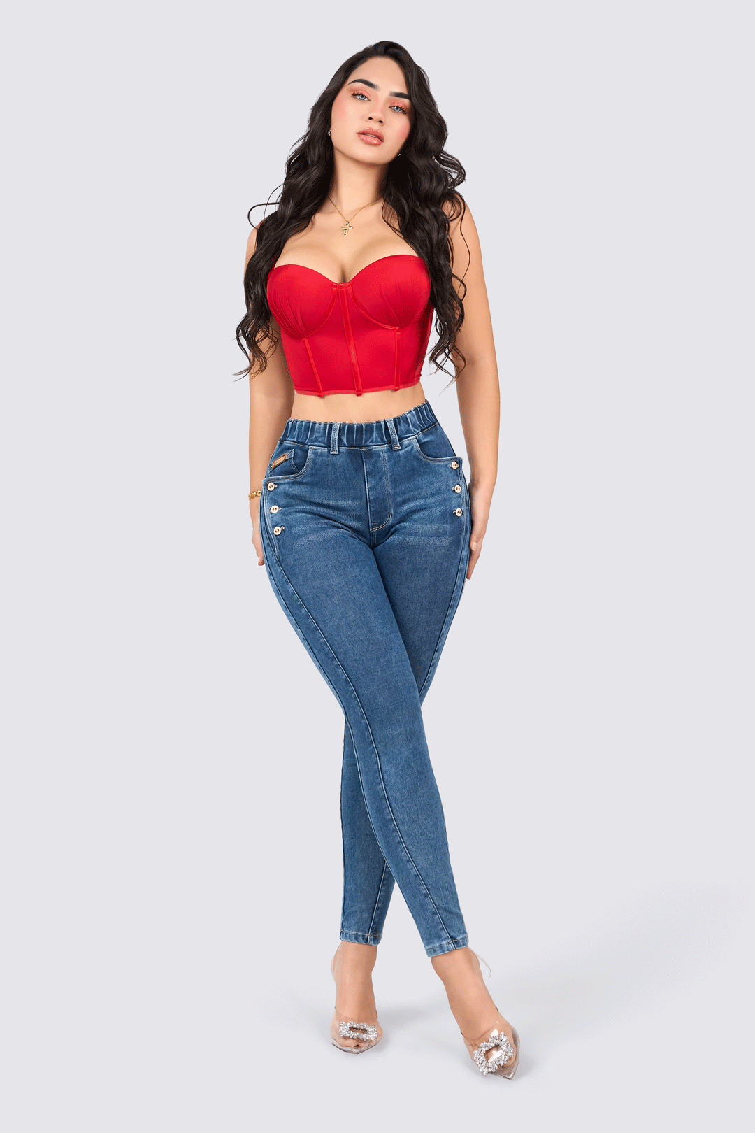 SKINNY JEANS CINTURA ELÁSTICA 7077