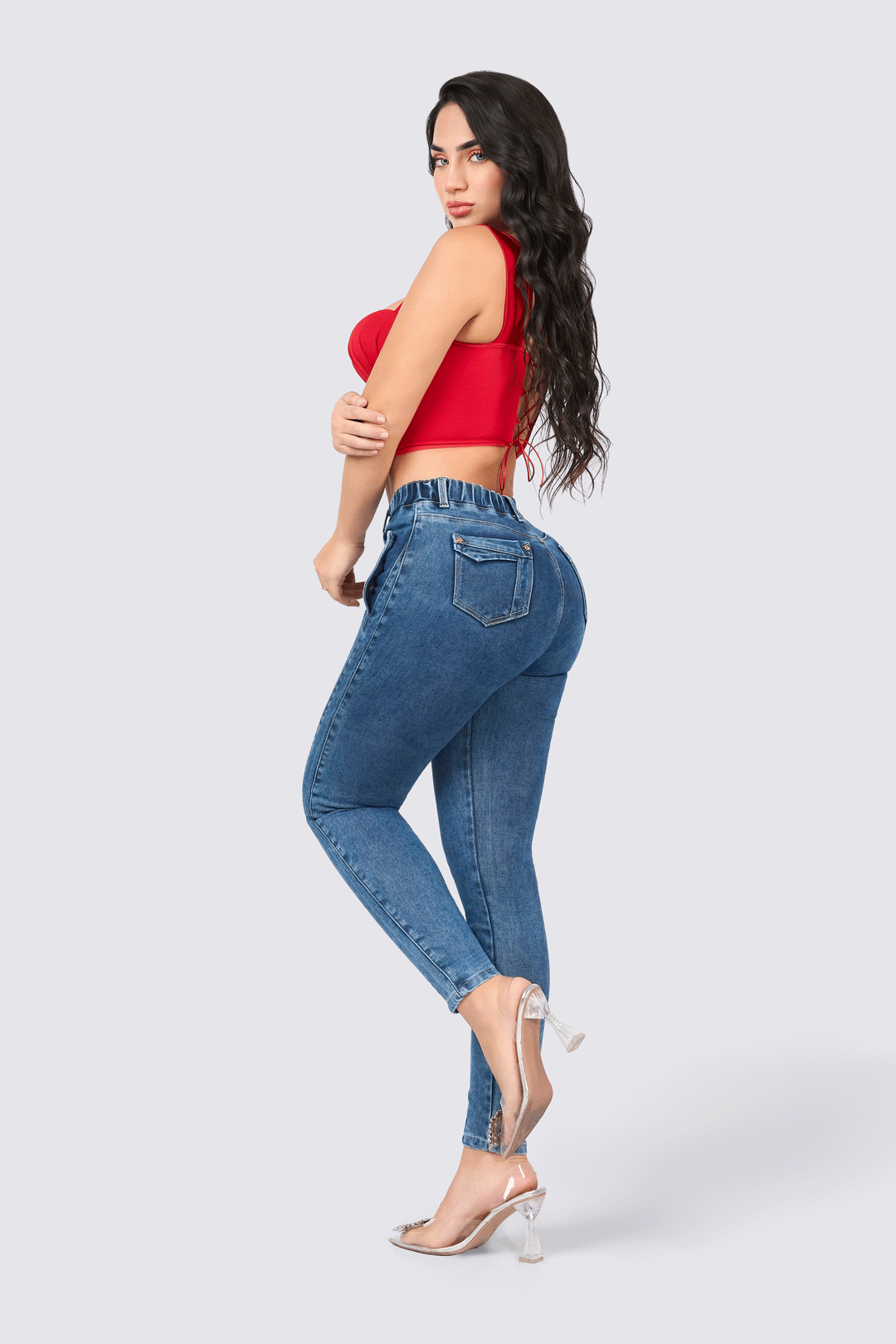 SKINNY JEANS CINTURA ELÁSTICA 7077