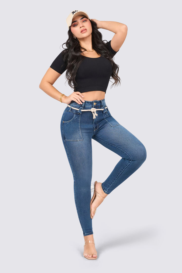 SKINNY JEANS AZUL MEDIO 7089