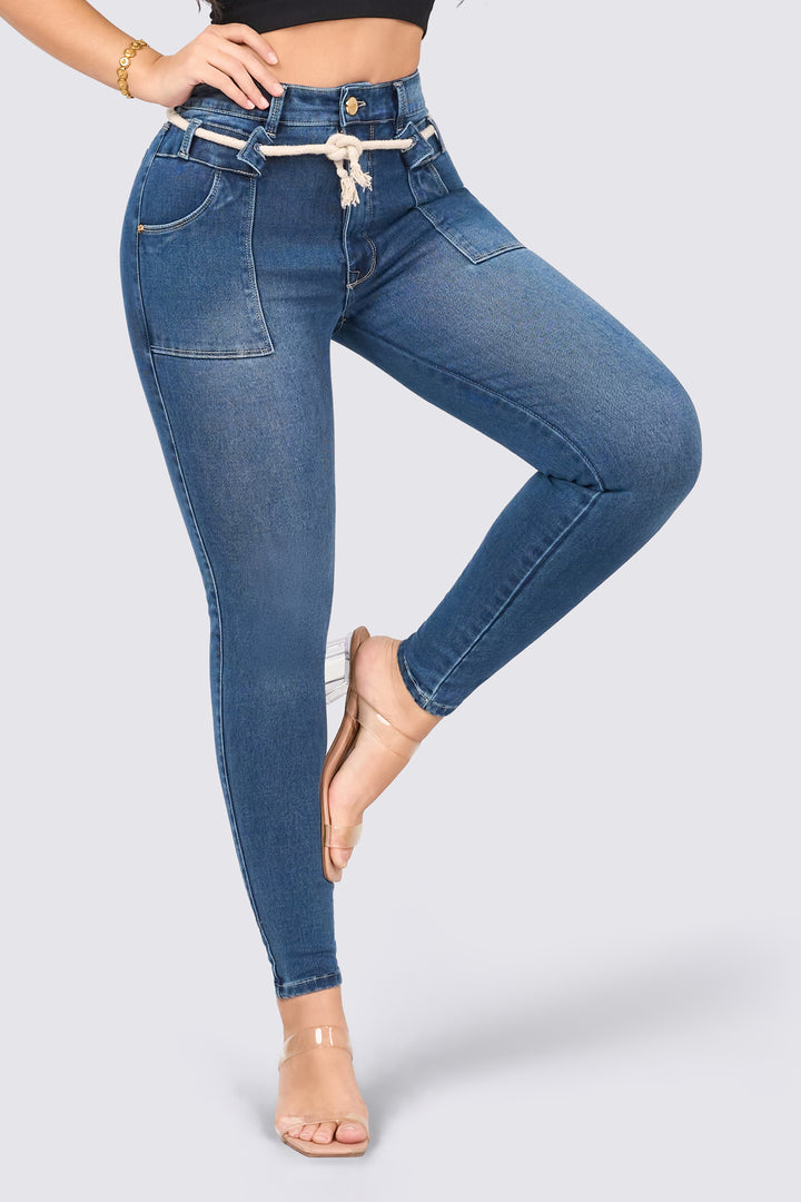 SKINNY JEANS AZUL MEDIO 7089
