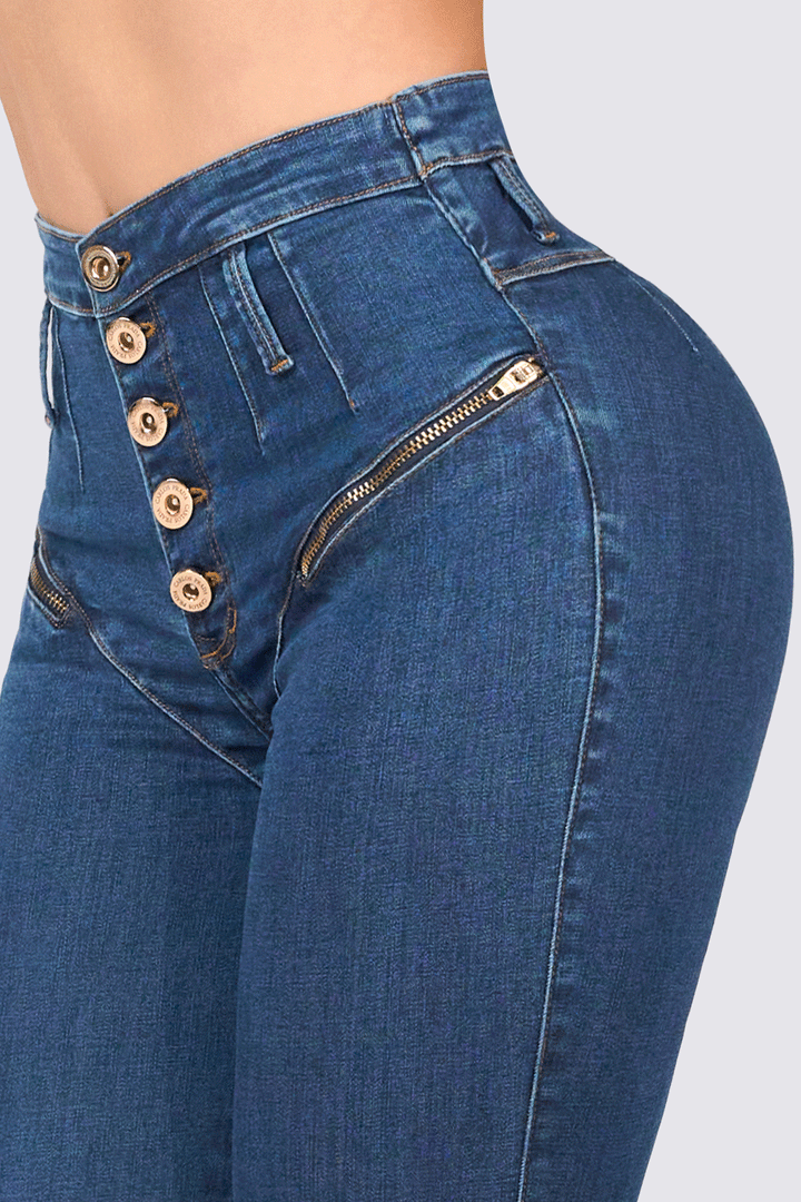 PANTALÓN LEVANTA COLA  Y CREMALLERAS DIAGONALES 7100