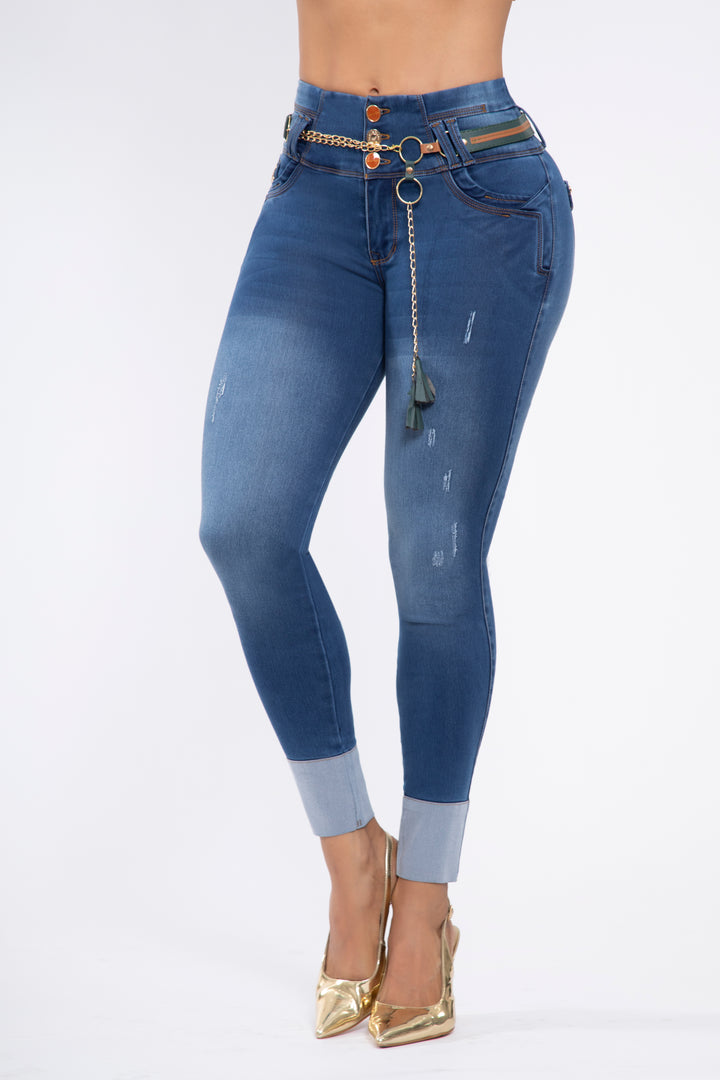 SKINNY JEANS PRETINA ALTA 6860R