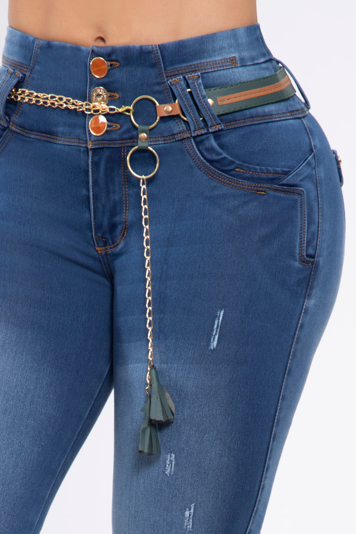 SKINNY JEANS PRETINA ALTA 6860R