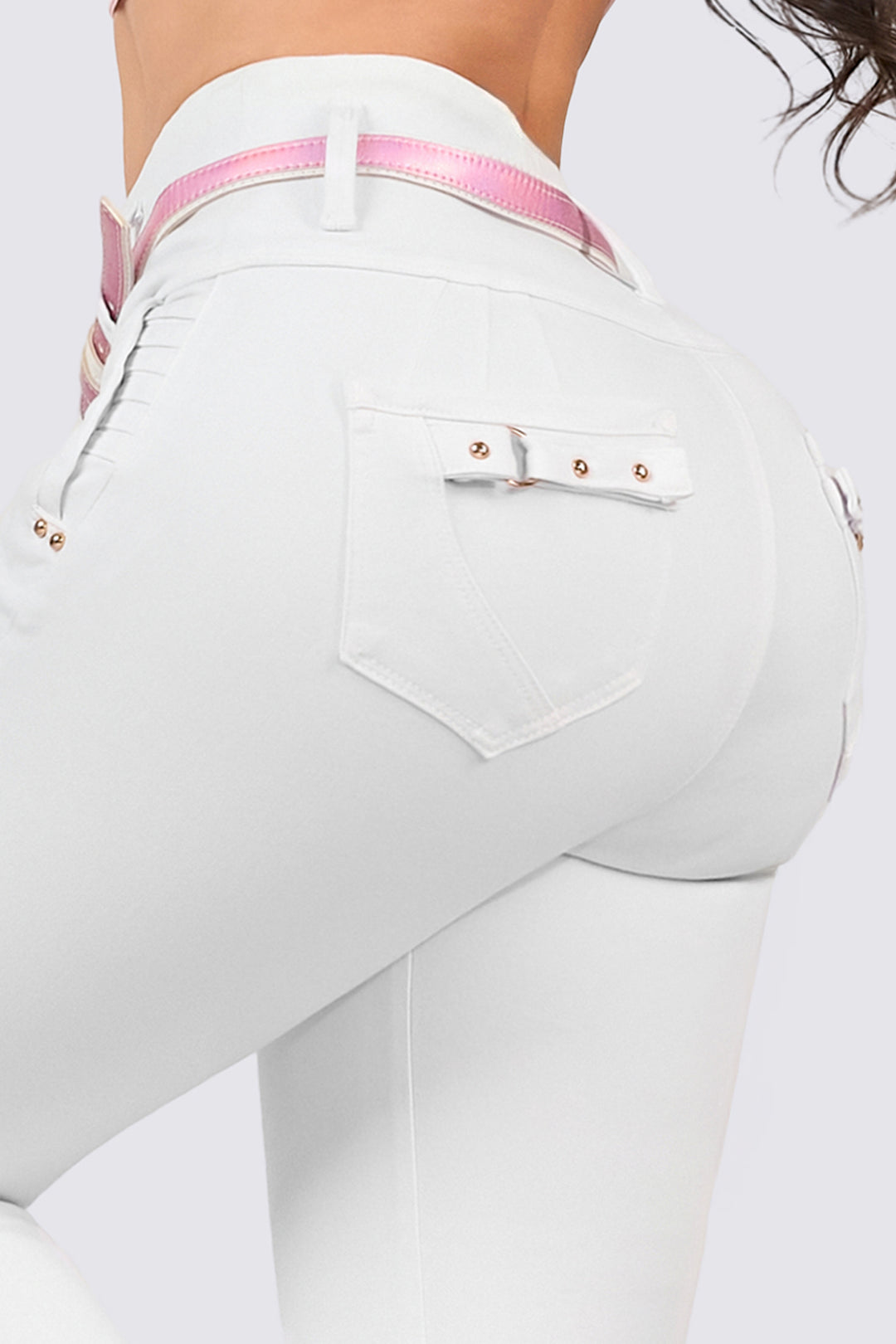 SKINNY JEANS BLANCO TIRO ALTO 7095
