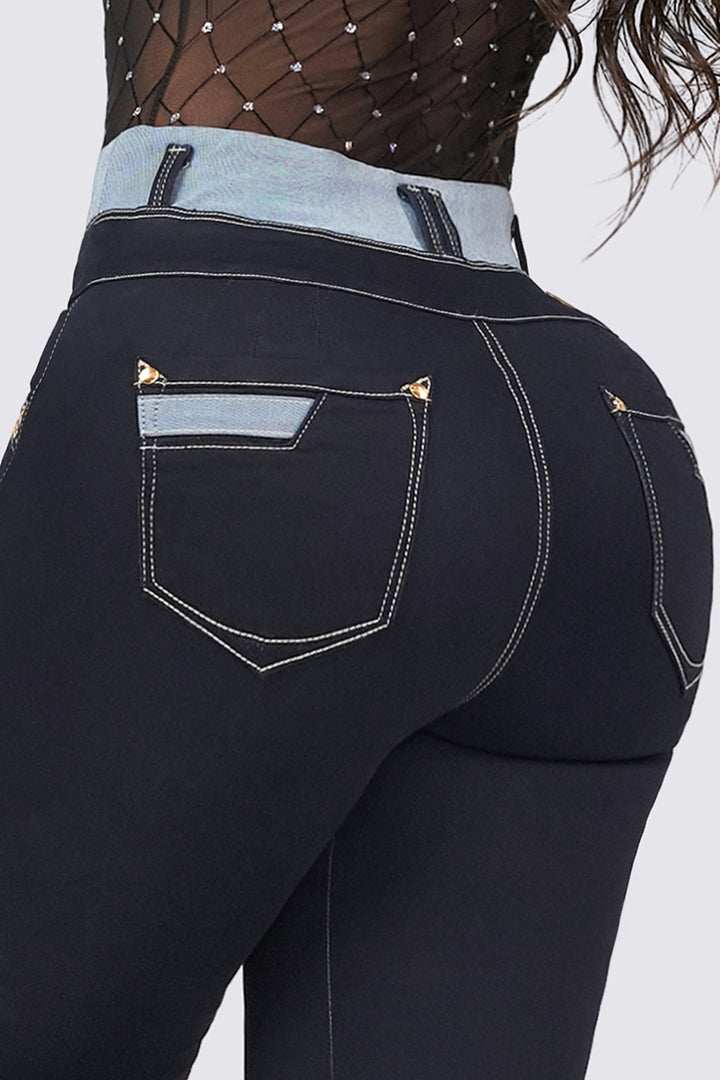 SKINNY JEANS COMBINADO 7101